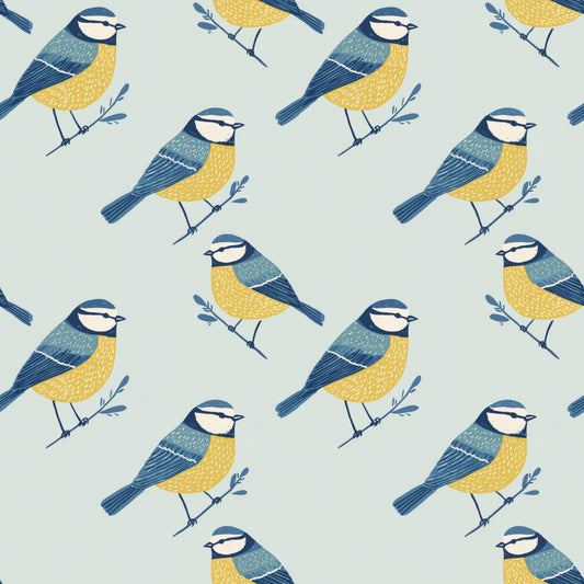 Bluetits Digital Seamless Pattern