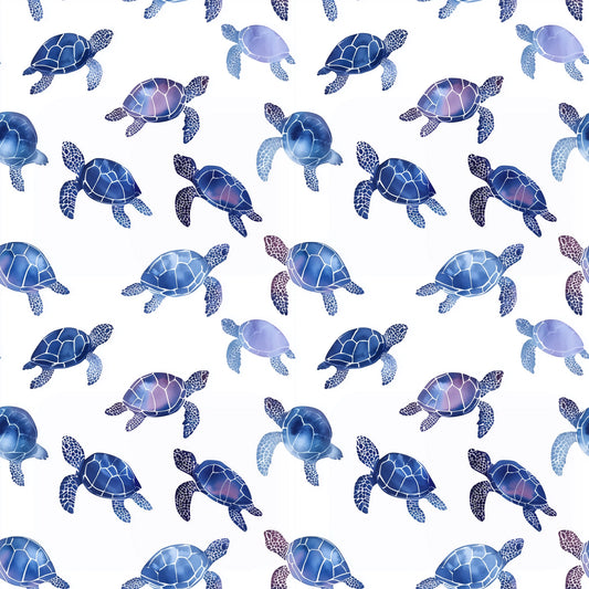 Blue Turtles Digital Seamless Pattern