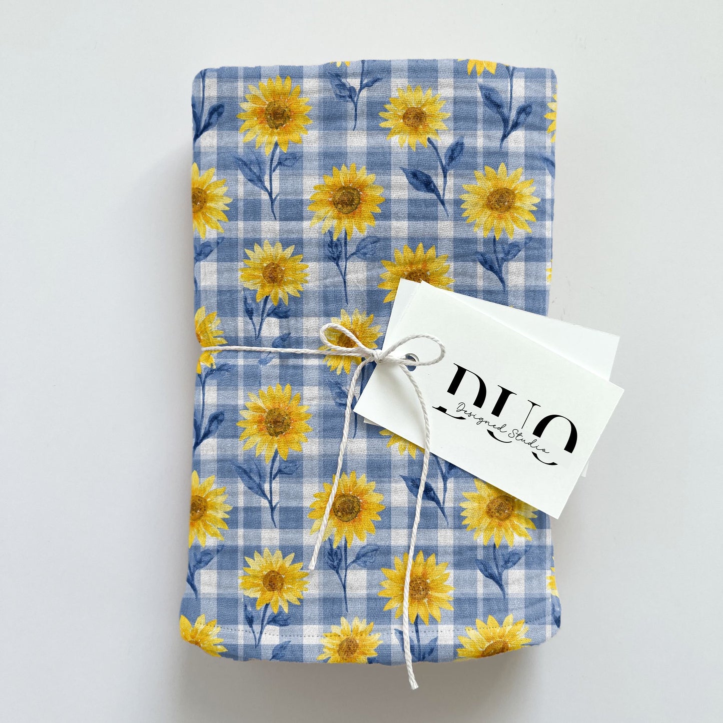 Blue Yellow Sunflower Digital Seamless Pattern