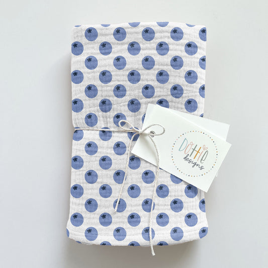 Blueberries on White