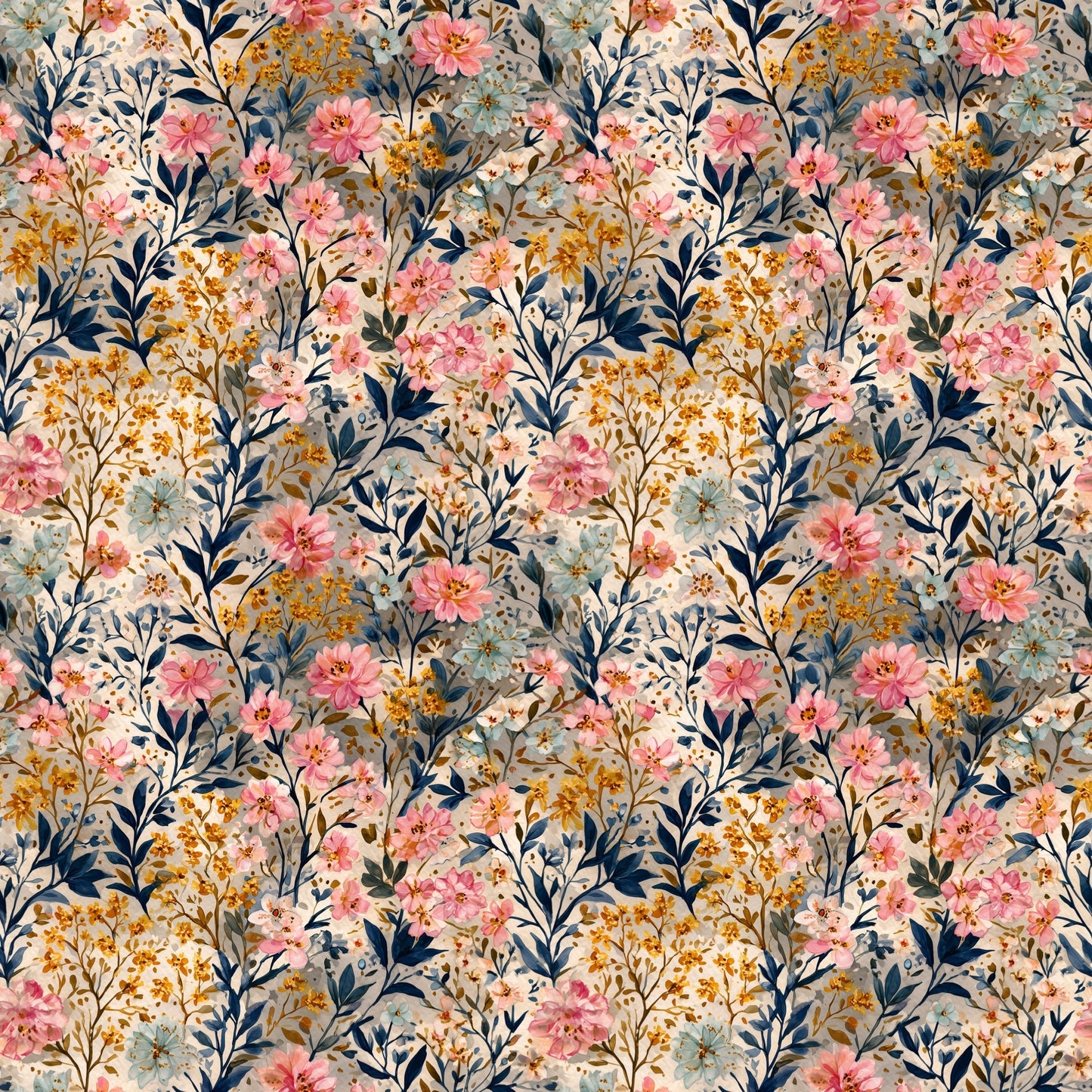 Blush Pink Ditsy Floral Digital Seamless Pattern