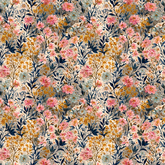 Blush Pink Ditsy Floral Digital Seamless Pattern