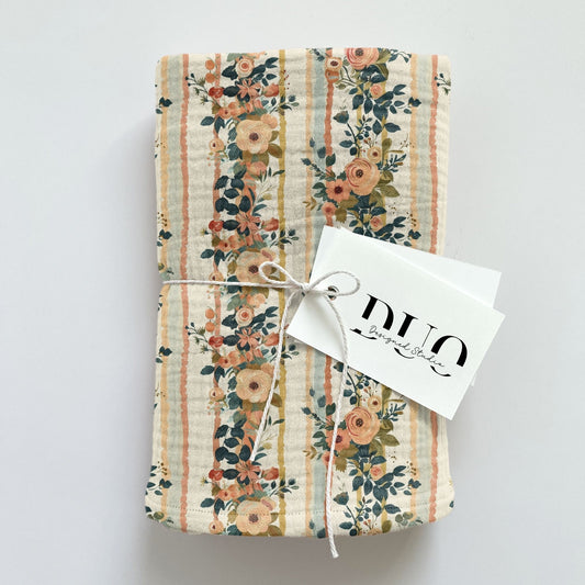 Bohemian Floral Stripe Digital Seamless Pattern