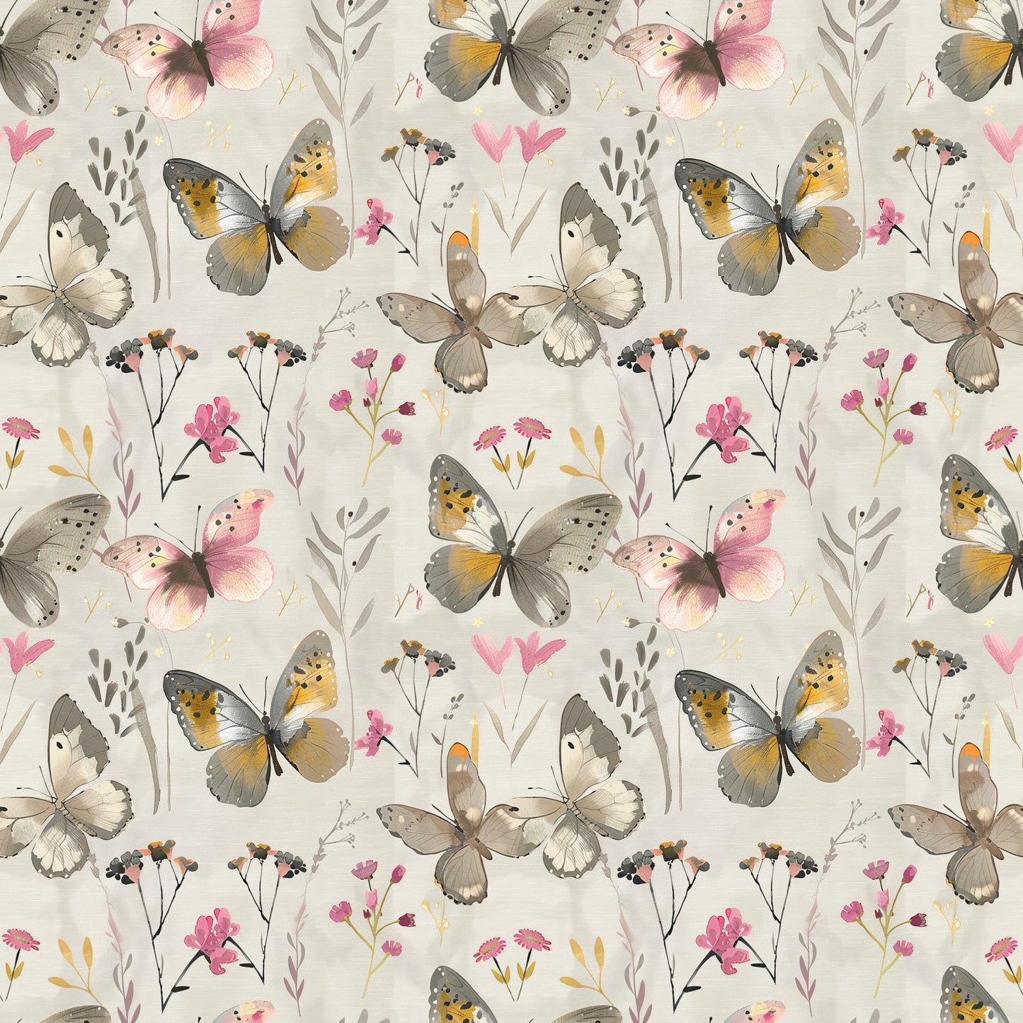 Boho Butterflies Digital Seamless Pattern