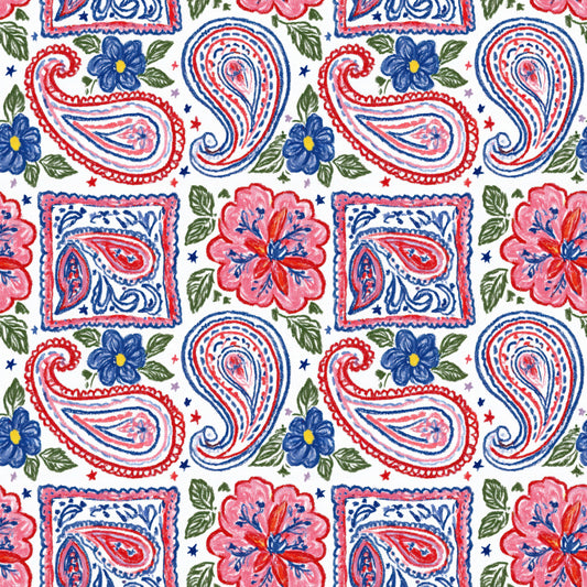 Boho Cottagecore Paisley Digital Seamless Pattern