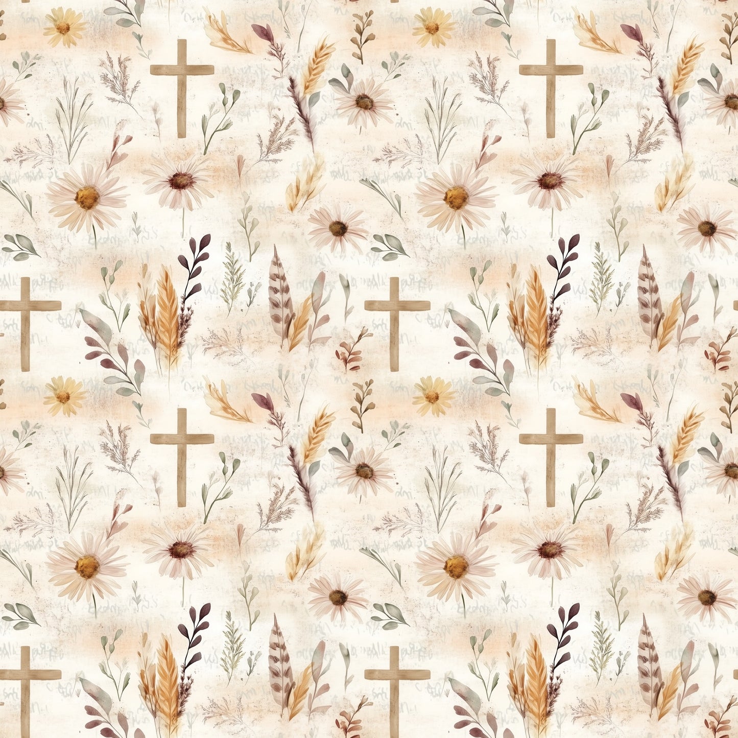 Christian Cross Digital Seamless Pattern