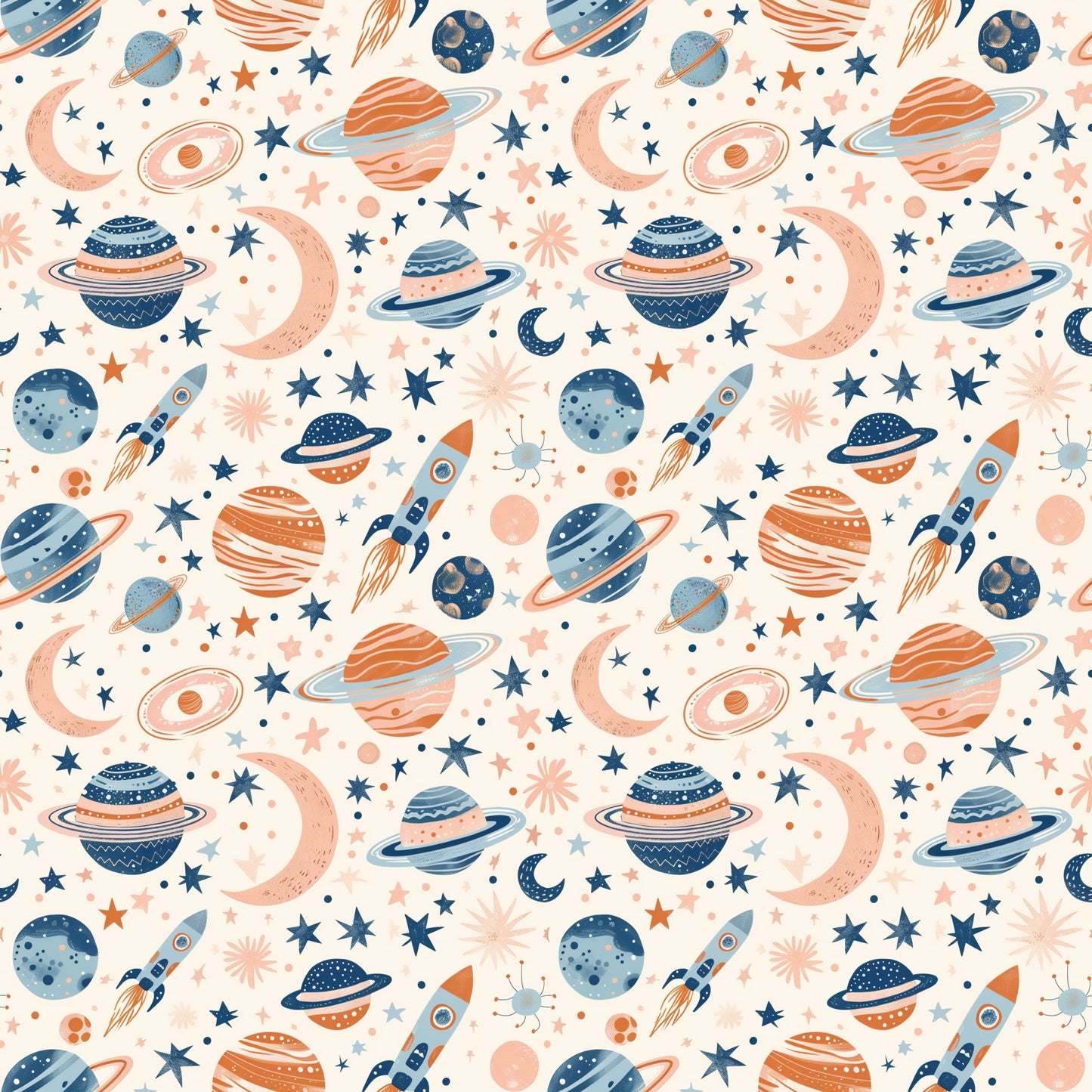 Boho Pastel Space Digital Seamless Pattern