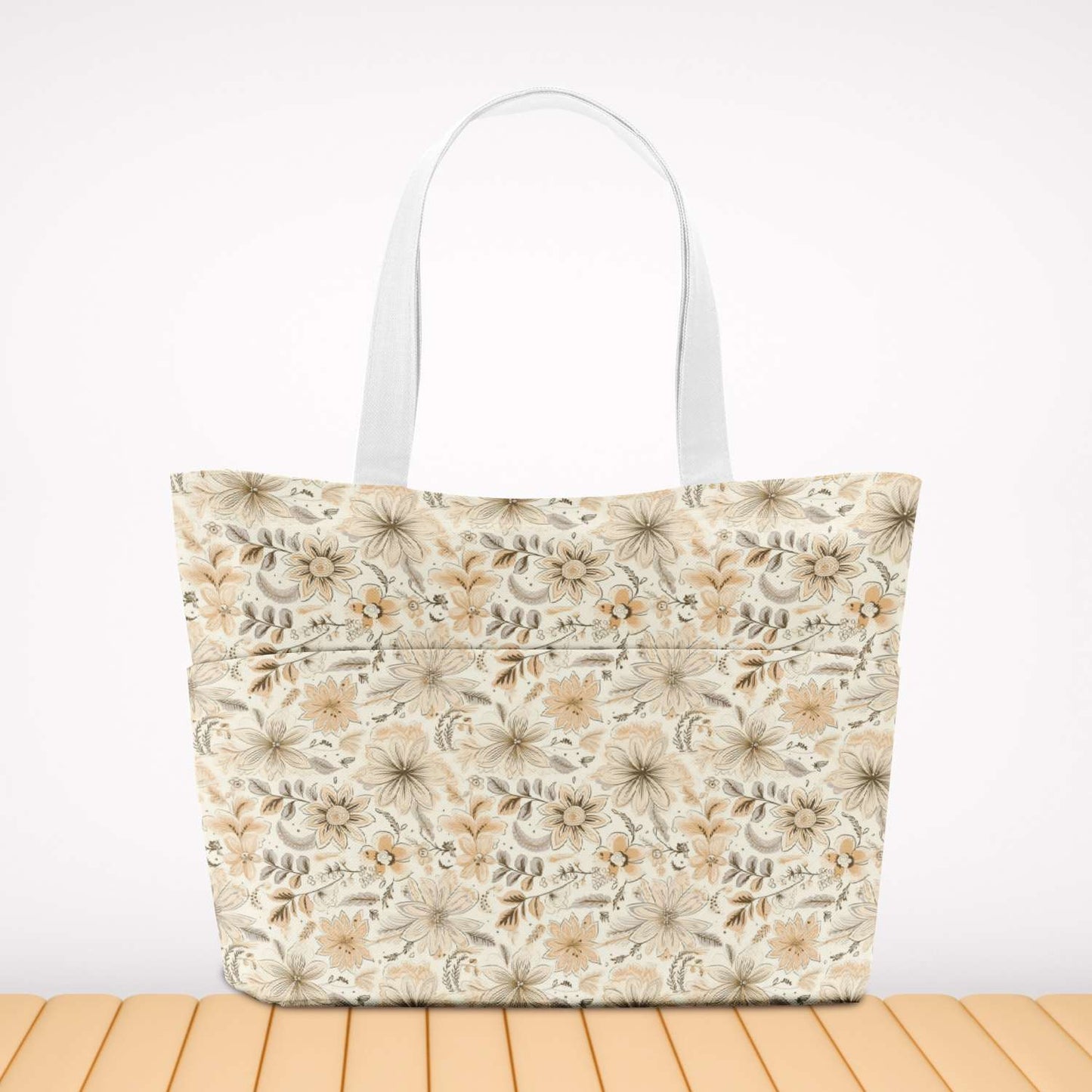 Boho Cream Floral Digital Seamless Pattern