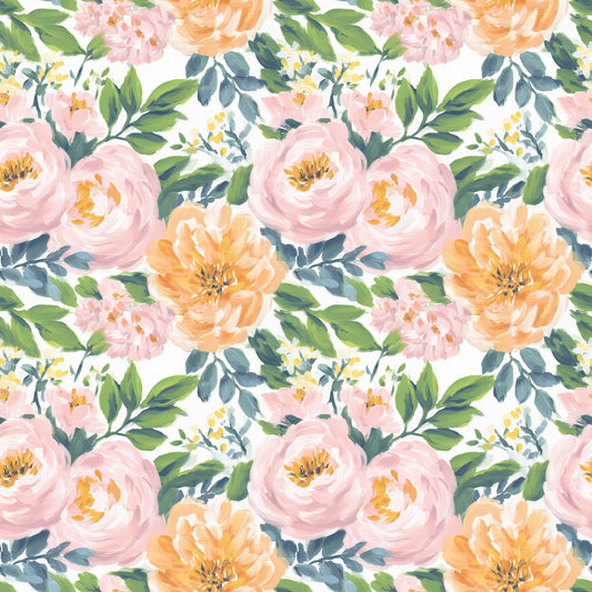 Bold Summer Blooms Digital Seamless Pattern