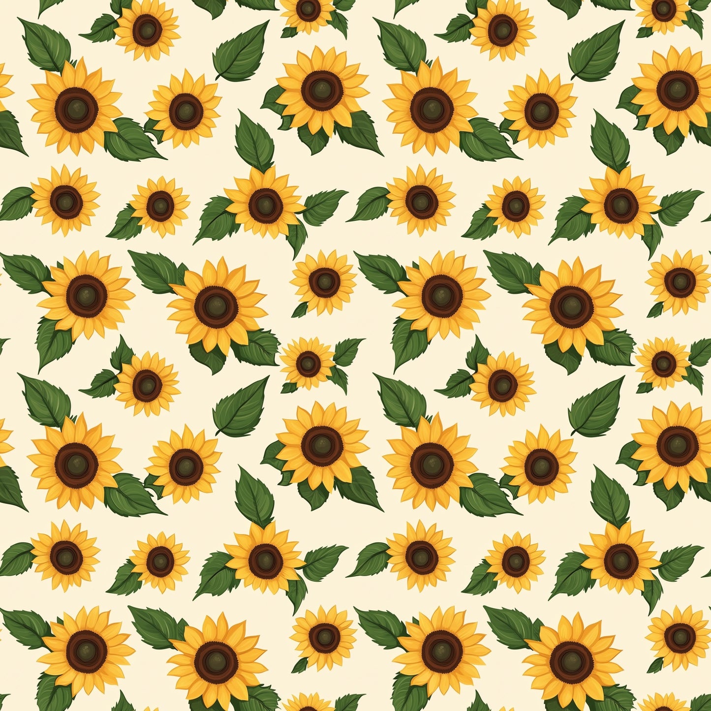 Bold Sunflowers Digital Seamless Pattern