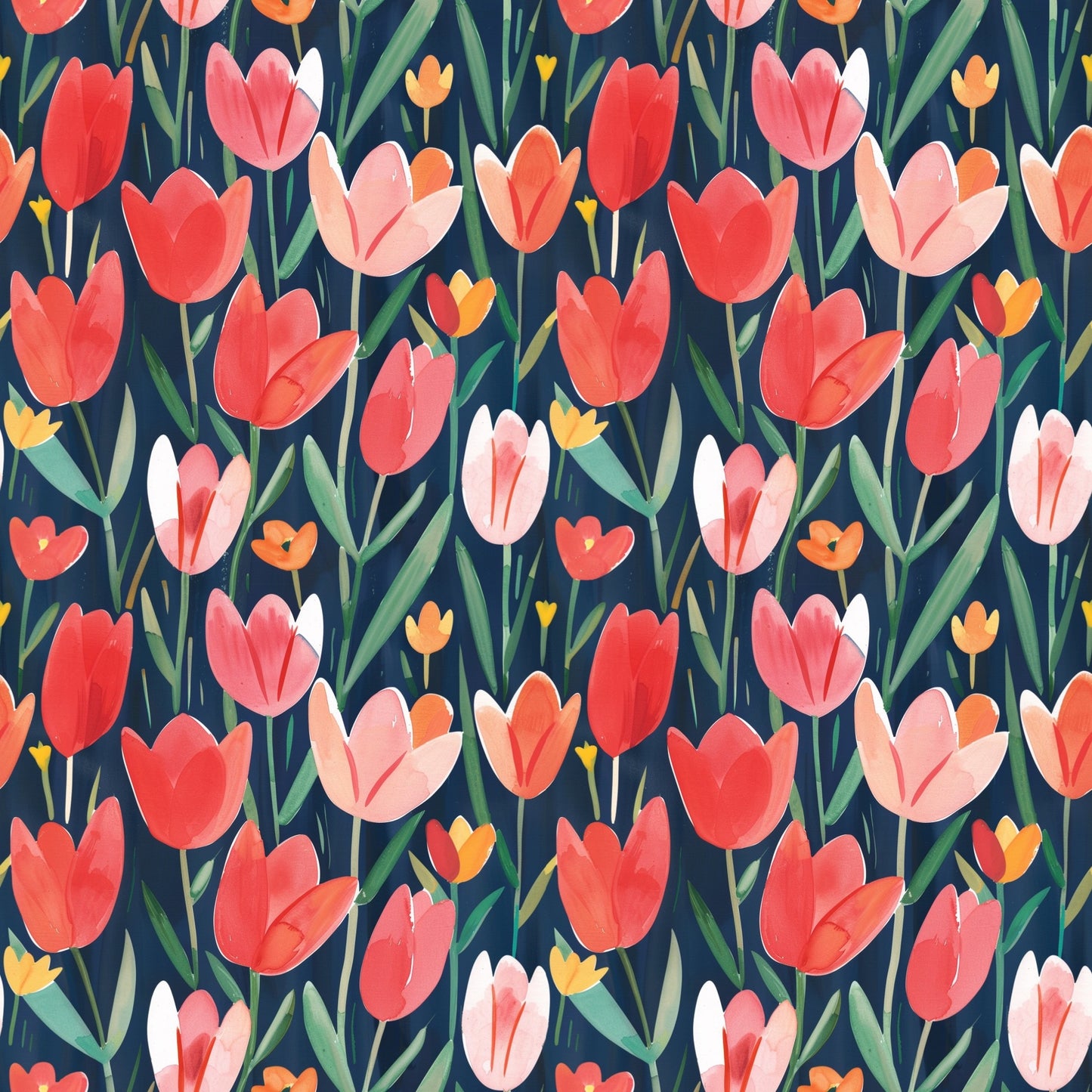 Bold Tulips Digital Seamless Pattern