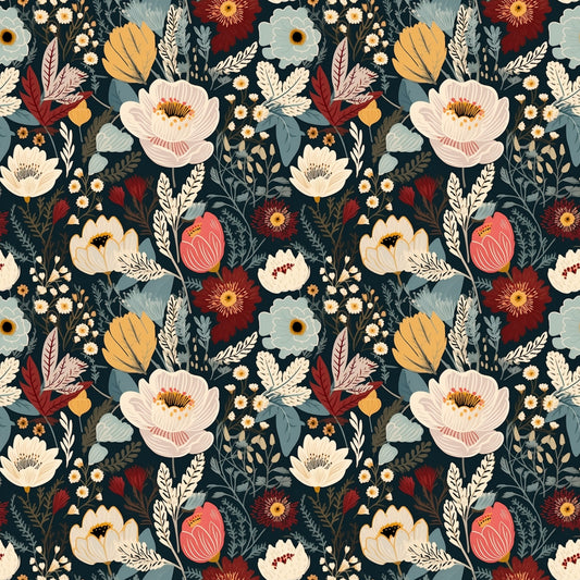 Botanical Blooms Digital Seamless Pattern