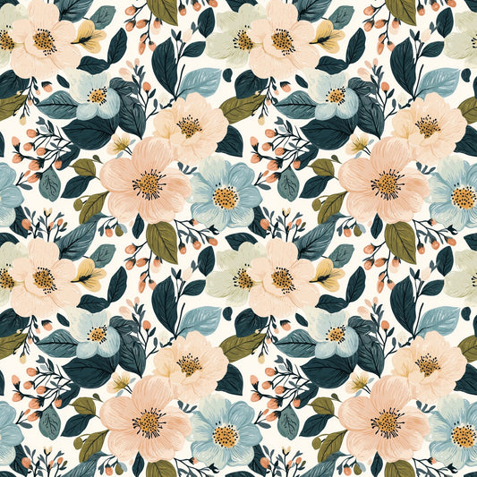 Botanical Pastel Floral Digital Seamless Pattern