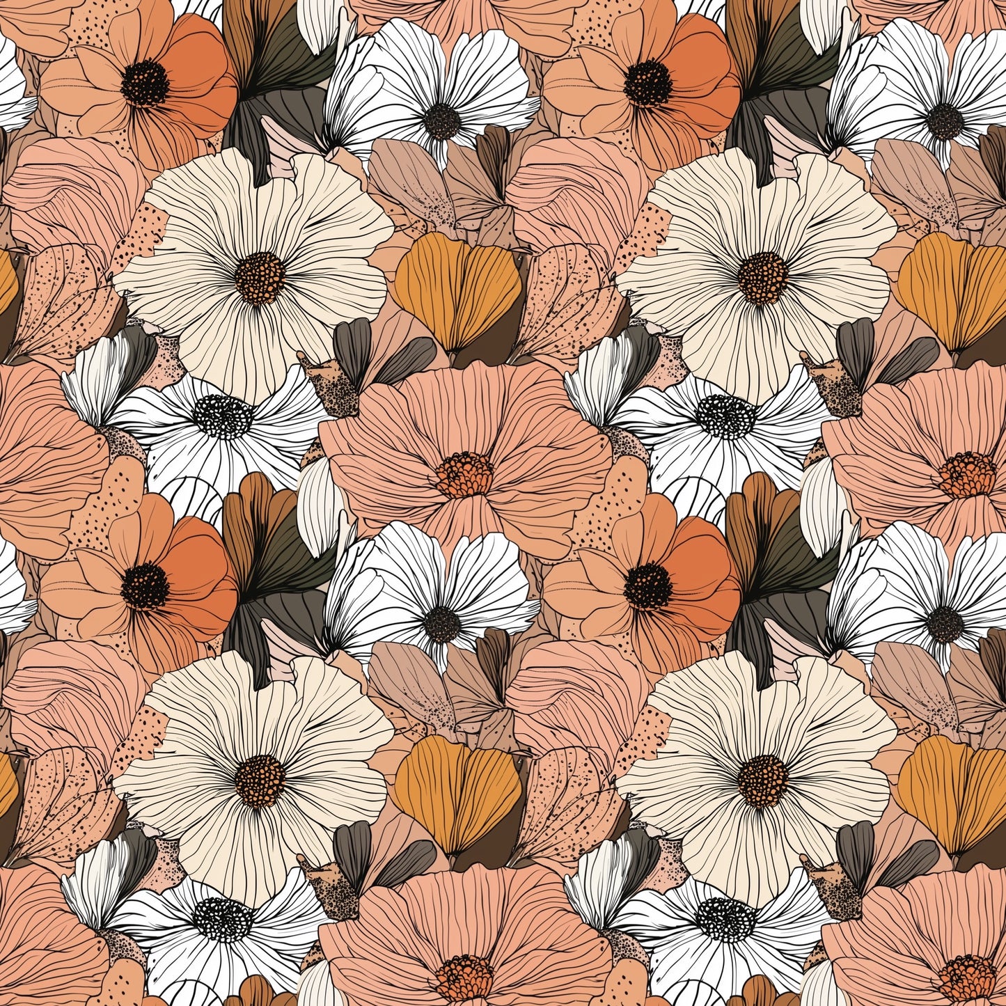 Botanical Floral Digital Seamless Pattern