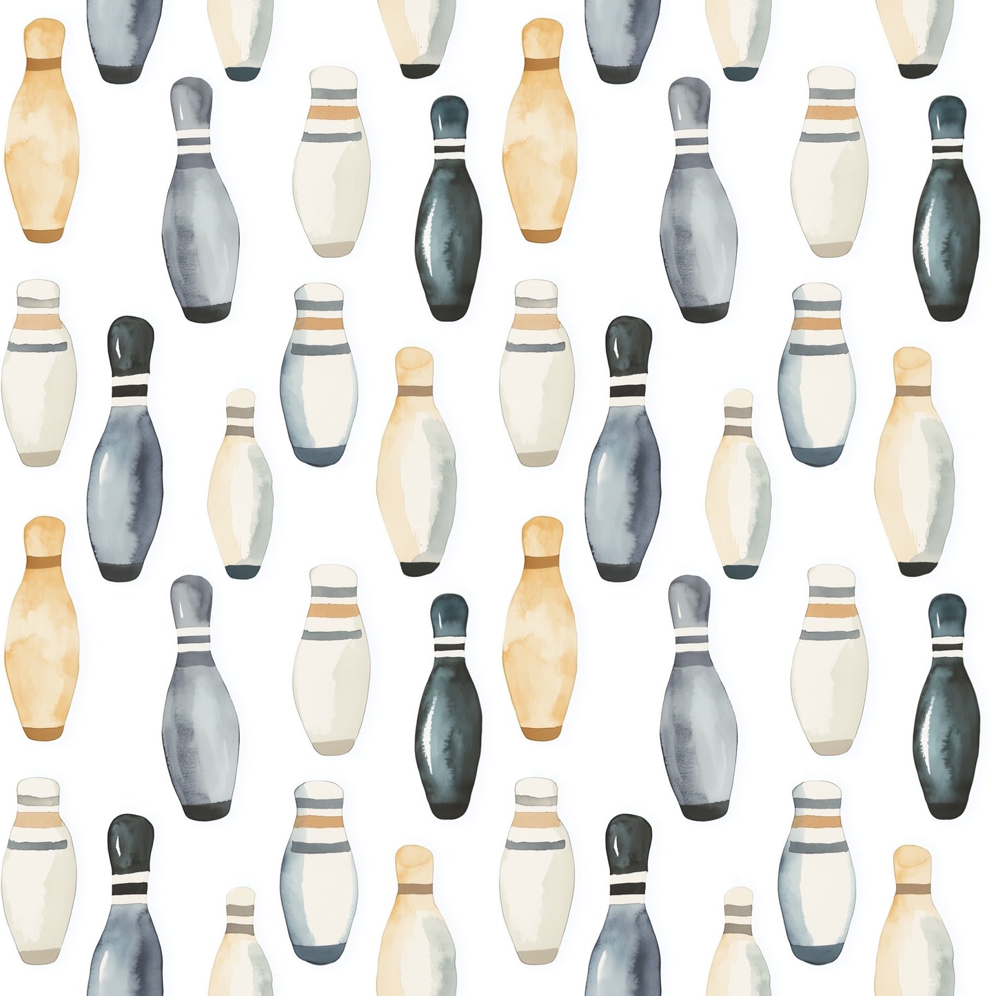 Bowling Pins Digital Seamless Pattern