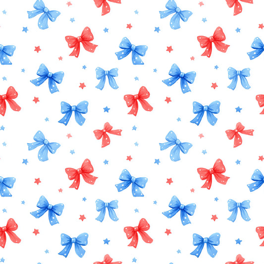Bows & Stars Digital Seamless Pattern
