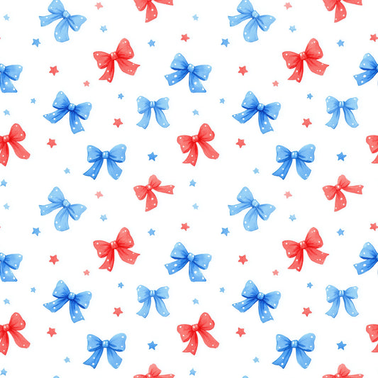 Bows & Stars Digital Seamless Pattern