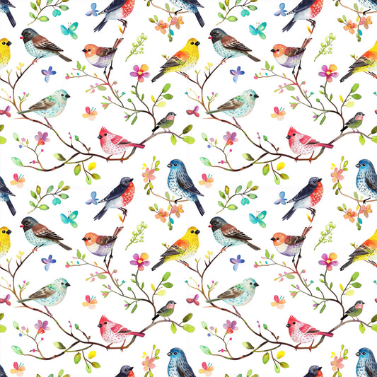 Bright Birds Digital Seamless Pattern