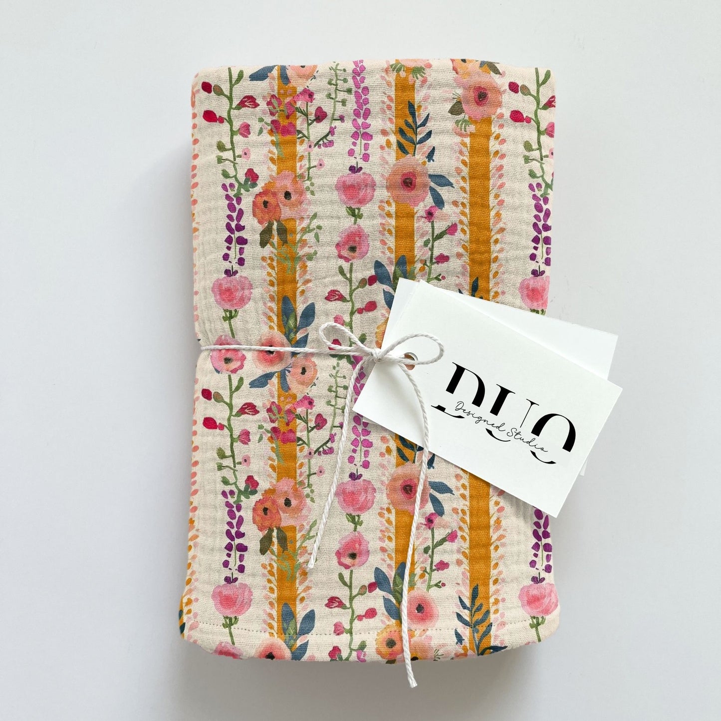 Bright Blooms Stripe Digital Seamless Pattern