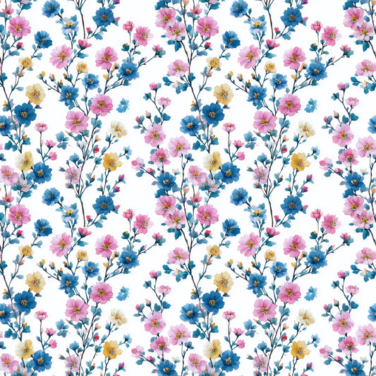 Bright Blossom Digital Seamless Pattern