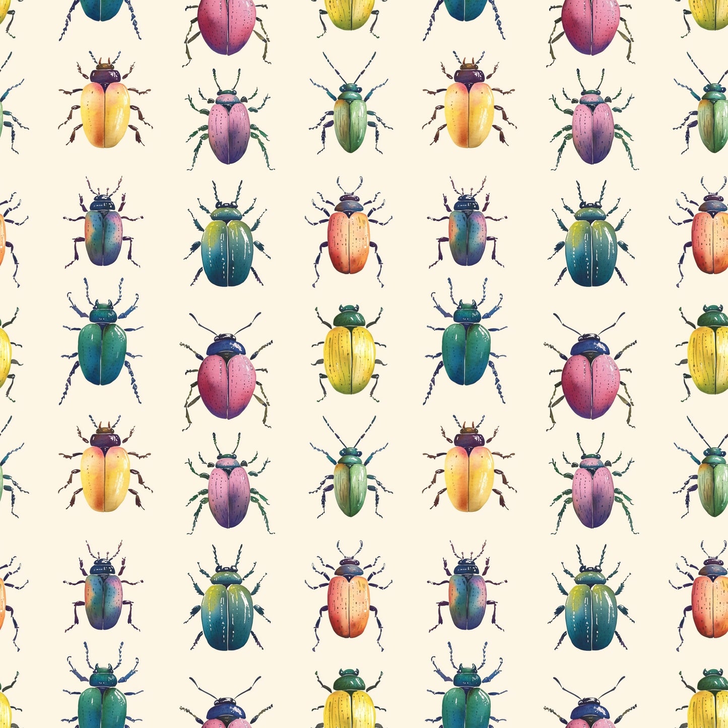 Bright Bugs Digital Seamless Pattern