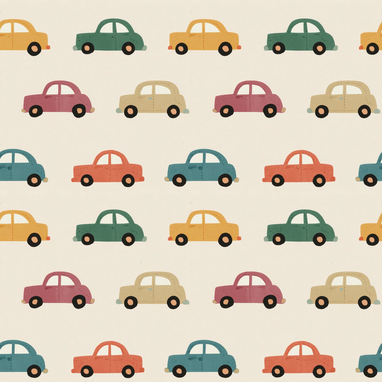 Bright Cars Digital Seamless Pattern
