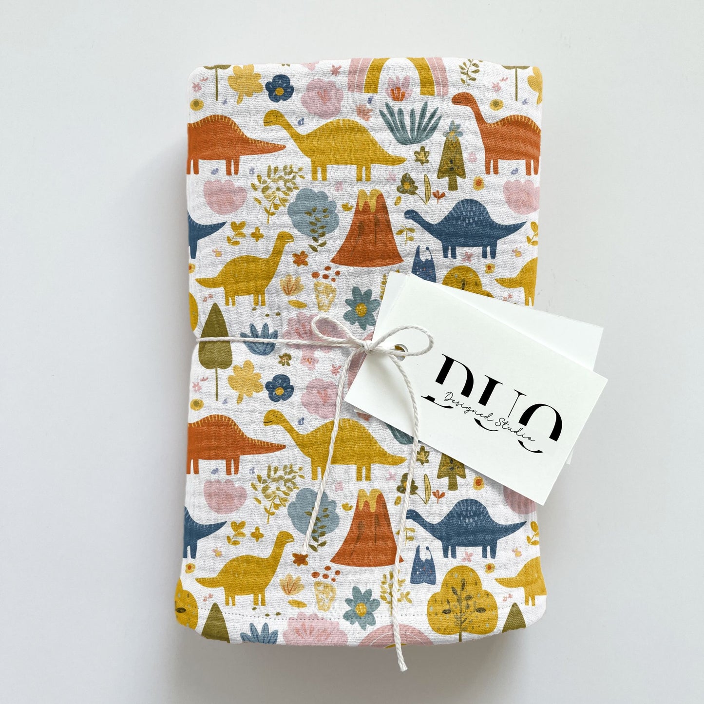 Bright Dinos & Volcanos Digital Seamless Pattern