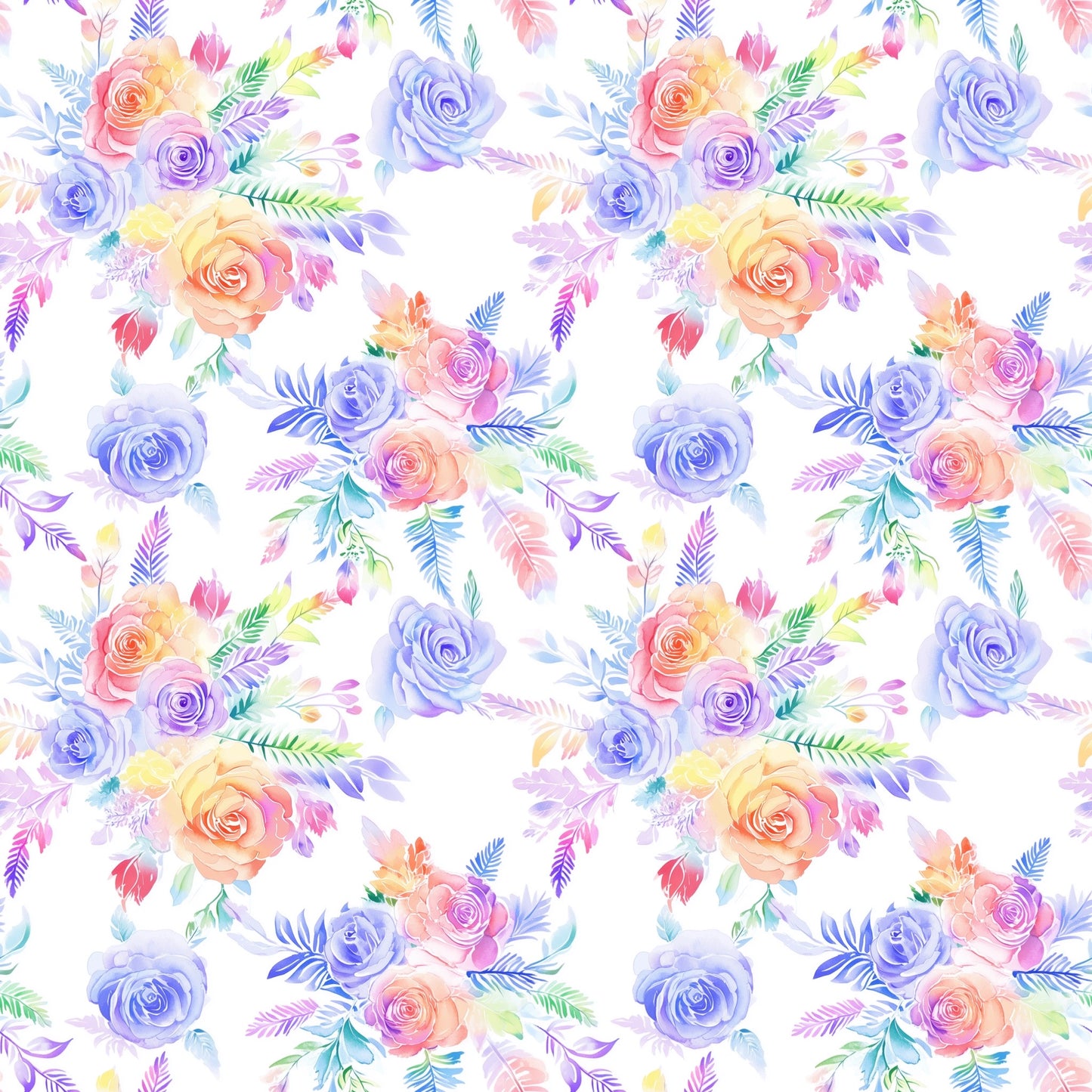 Bright Floral Digital Seamless Pattern