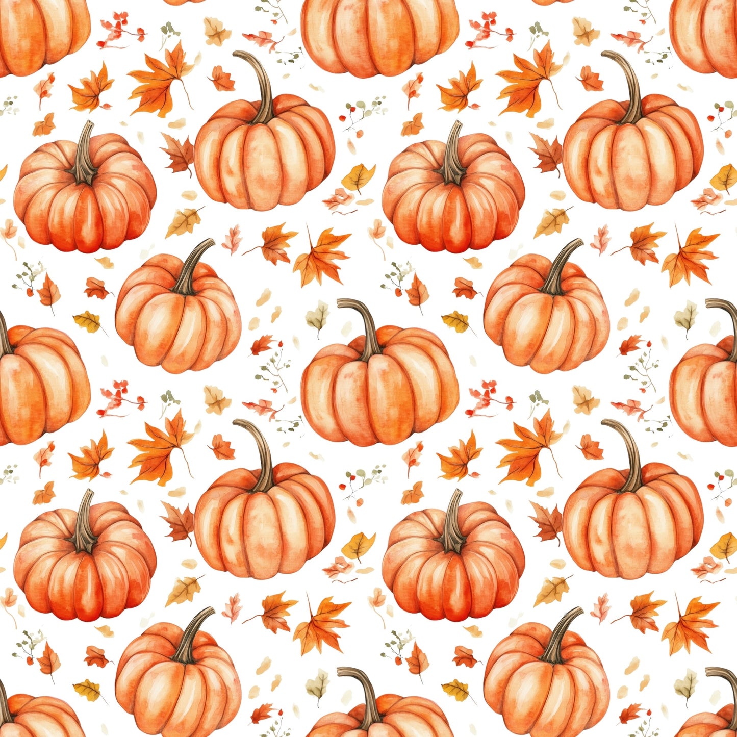 Fall Pumpkin Digital Seamless Pattern