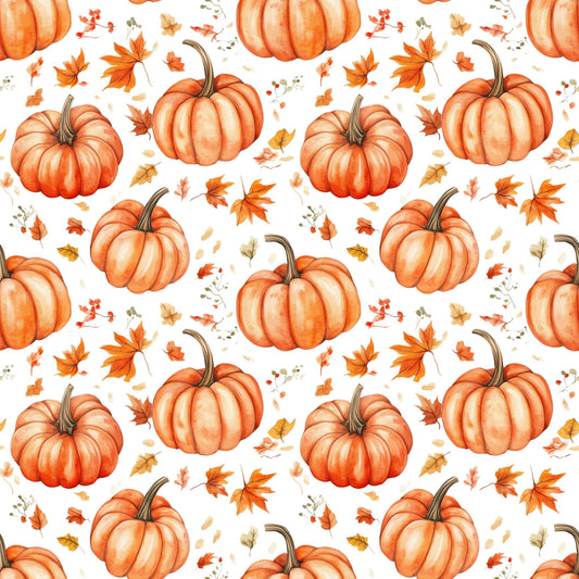 Fall Pumpkin Digital Seamless Pattern