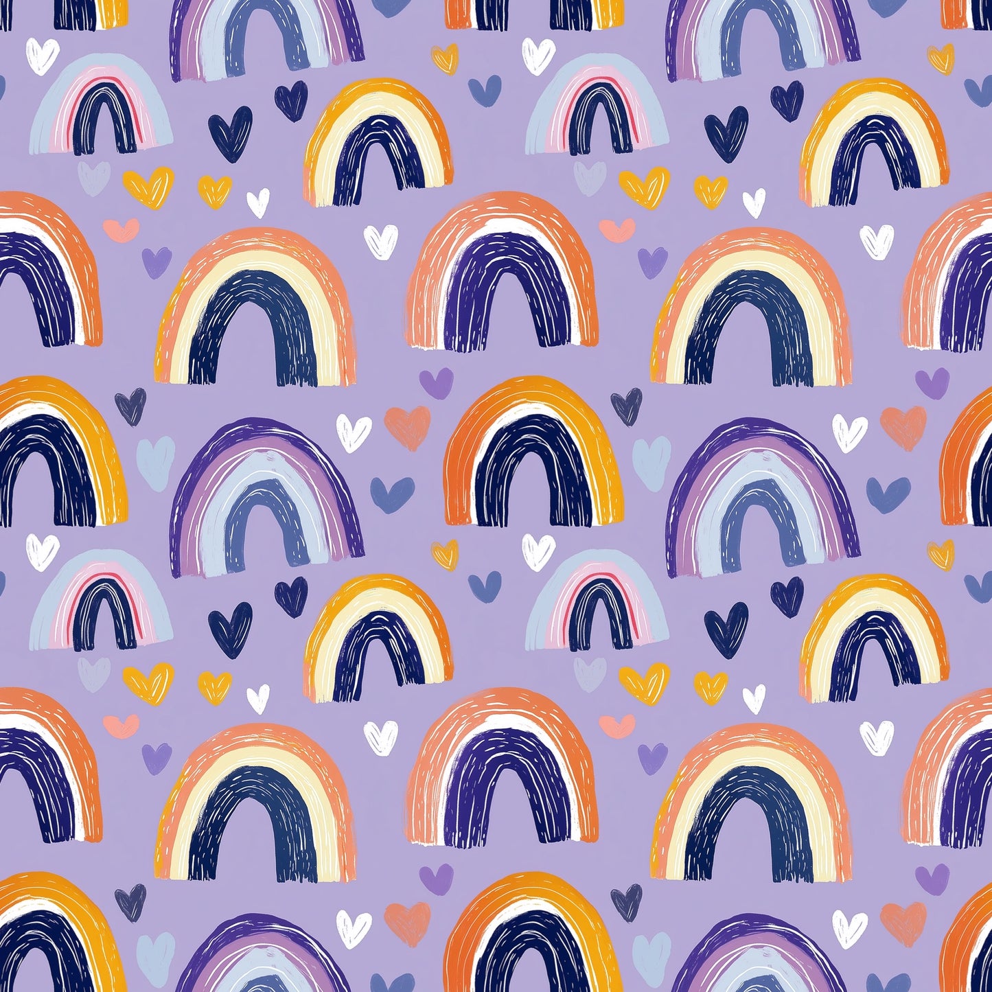 Bright Purple Rainbows Digital Seamless Pattern
