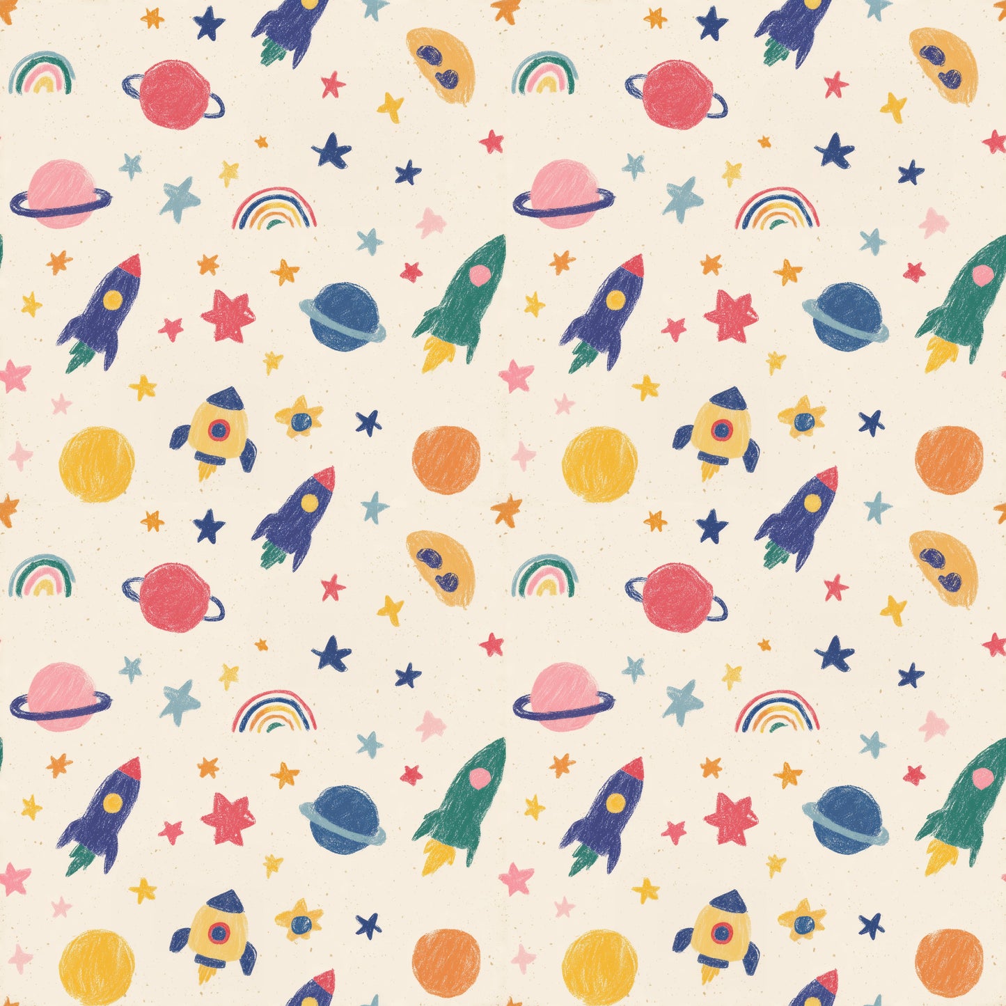 Bright Space Digital Seamless Pattern