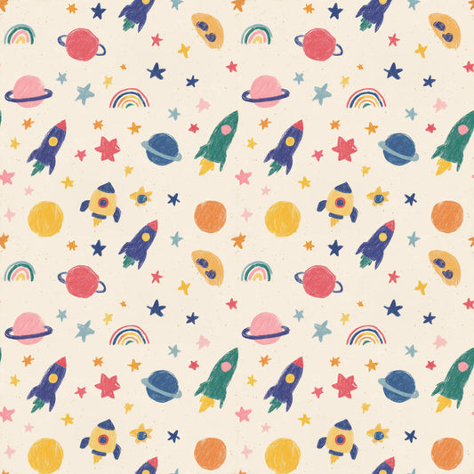 Bright Space Digital Seamless Pattern