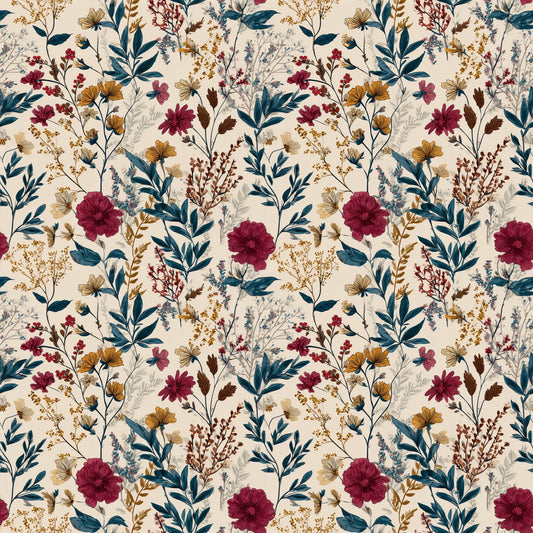 Bright Wildflower Digital Seamless Pattern