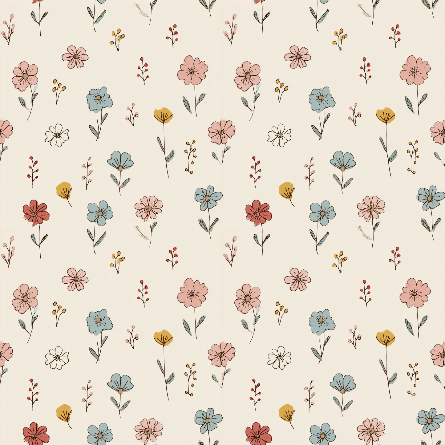 Brittany Floral Digital Seamless Pattern