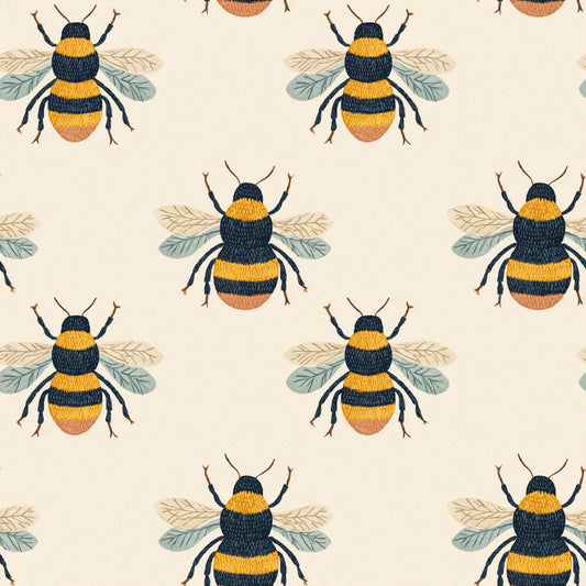 Bumbley Bees Digital Seamless Pattern