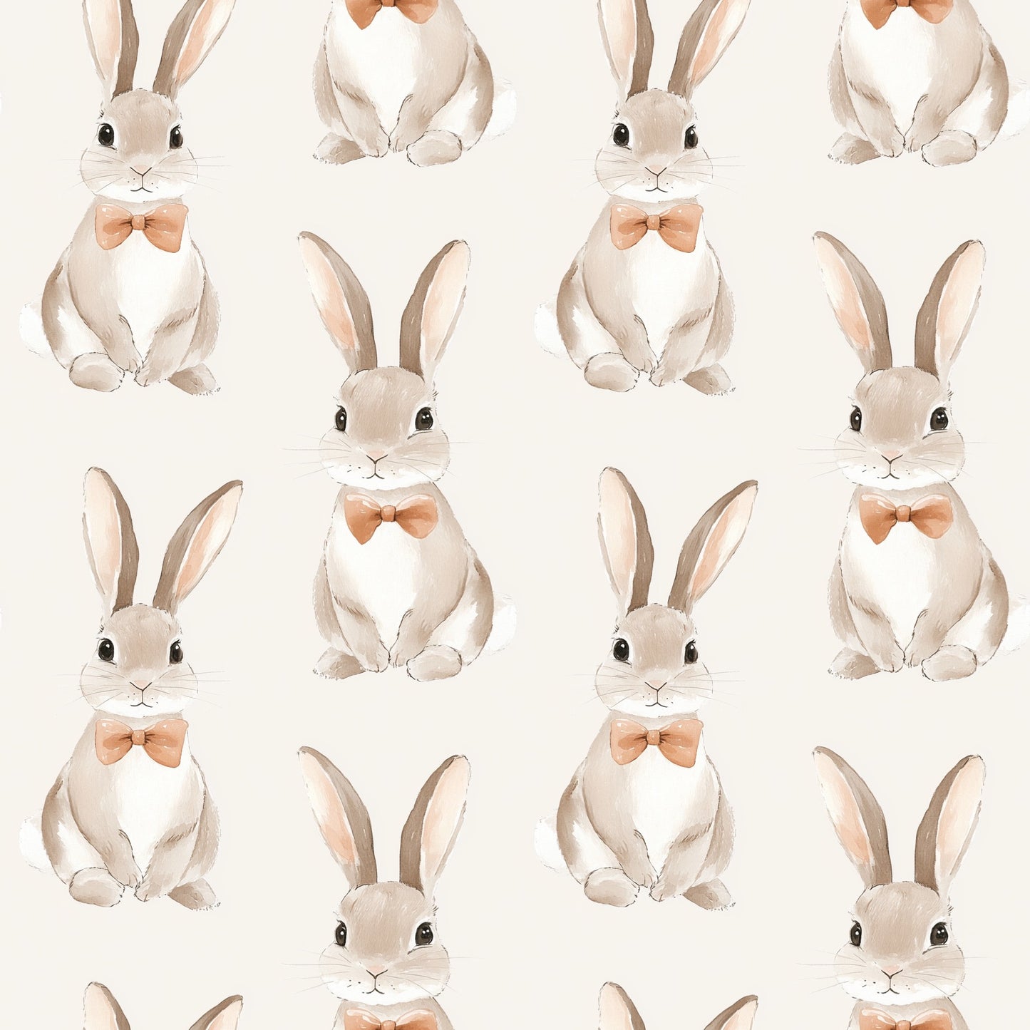 Bunnies in Bowties Digital Seamless Pattern