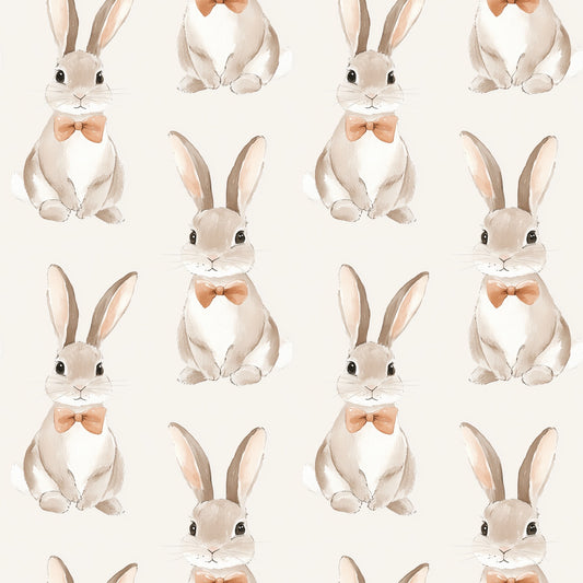 Bunnies in Bowties Digital Seamless Pattern