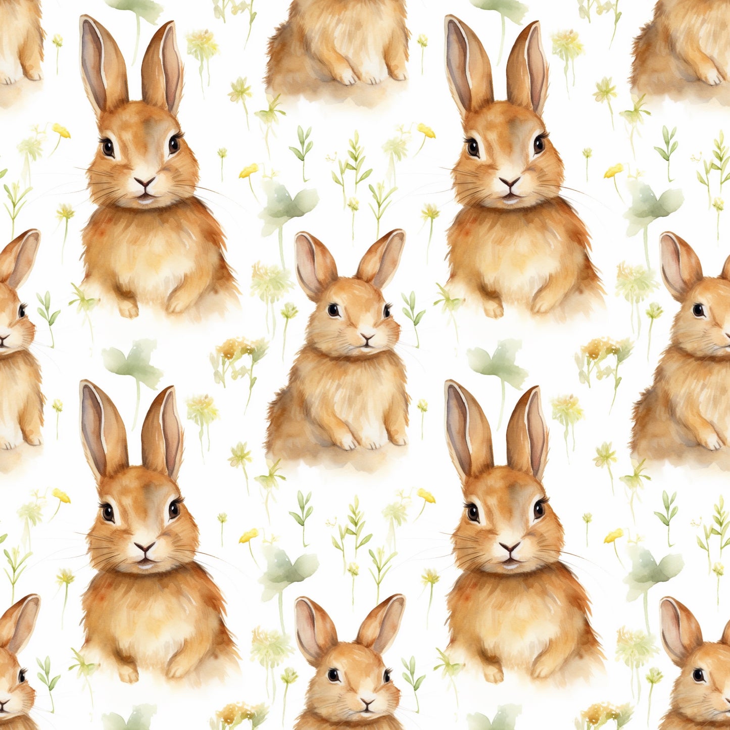 Bunny Rabbits Digital Seamless Pattern