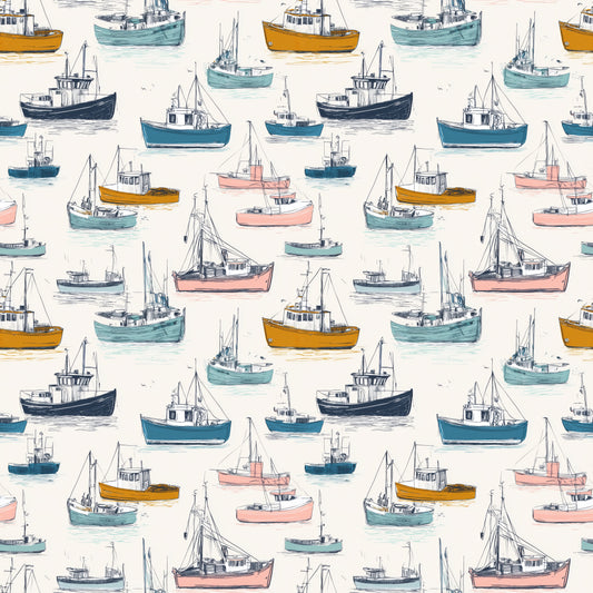 Busy Boats Digital Seamless Pattern