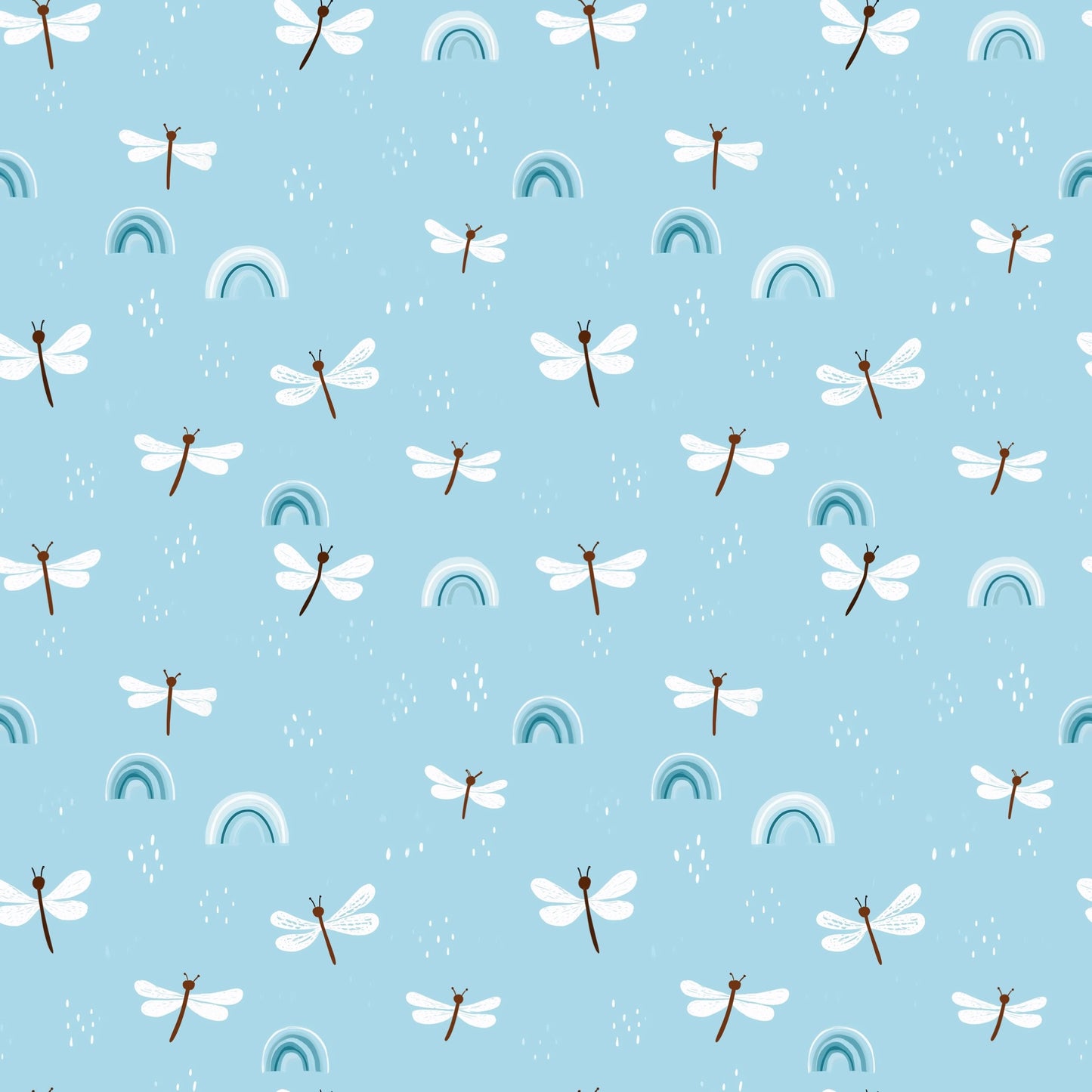 Butterflies on Blue Digital Seamless Pattern