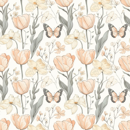 Butterfly Field Digital Seamless Pattern