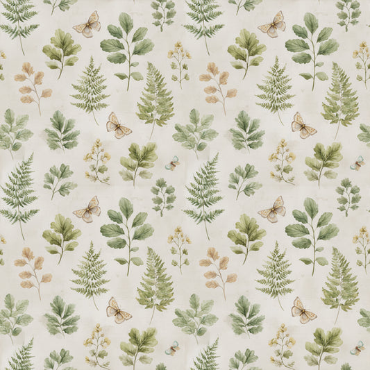 Butterflies & Ferns Digital Seamless Pattern