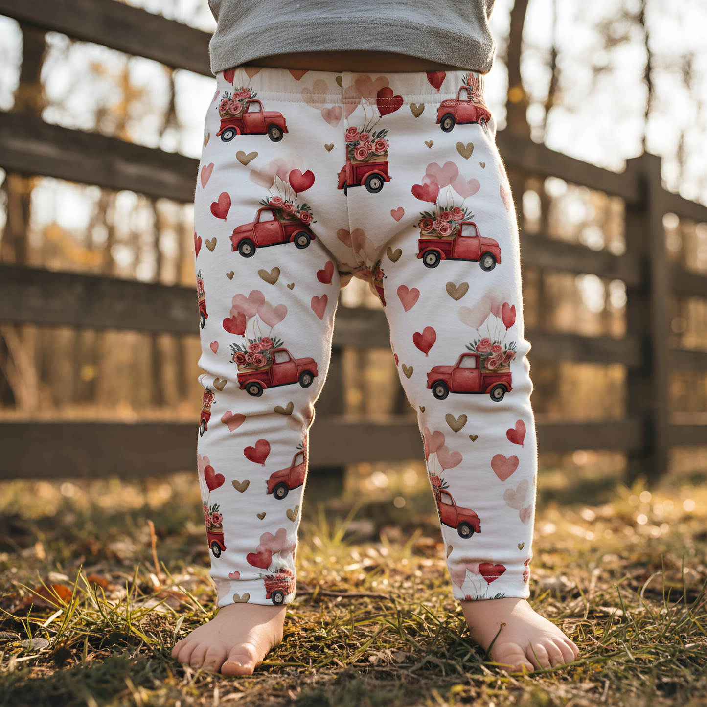 Love Heart Trucks Digital Seamless Pattern