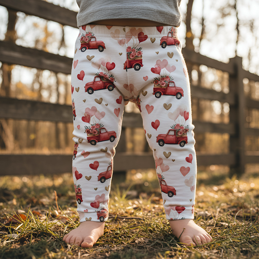 Love Heart Trucks Digital Seamless Pattern