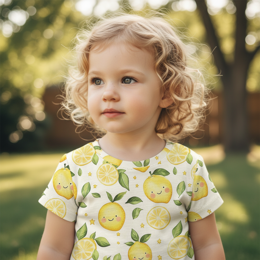 Kawaii Lemons Digital Seamless Pattern