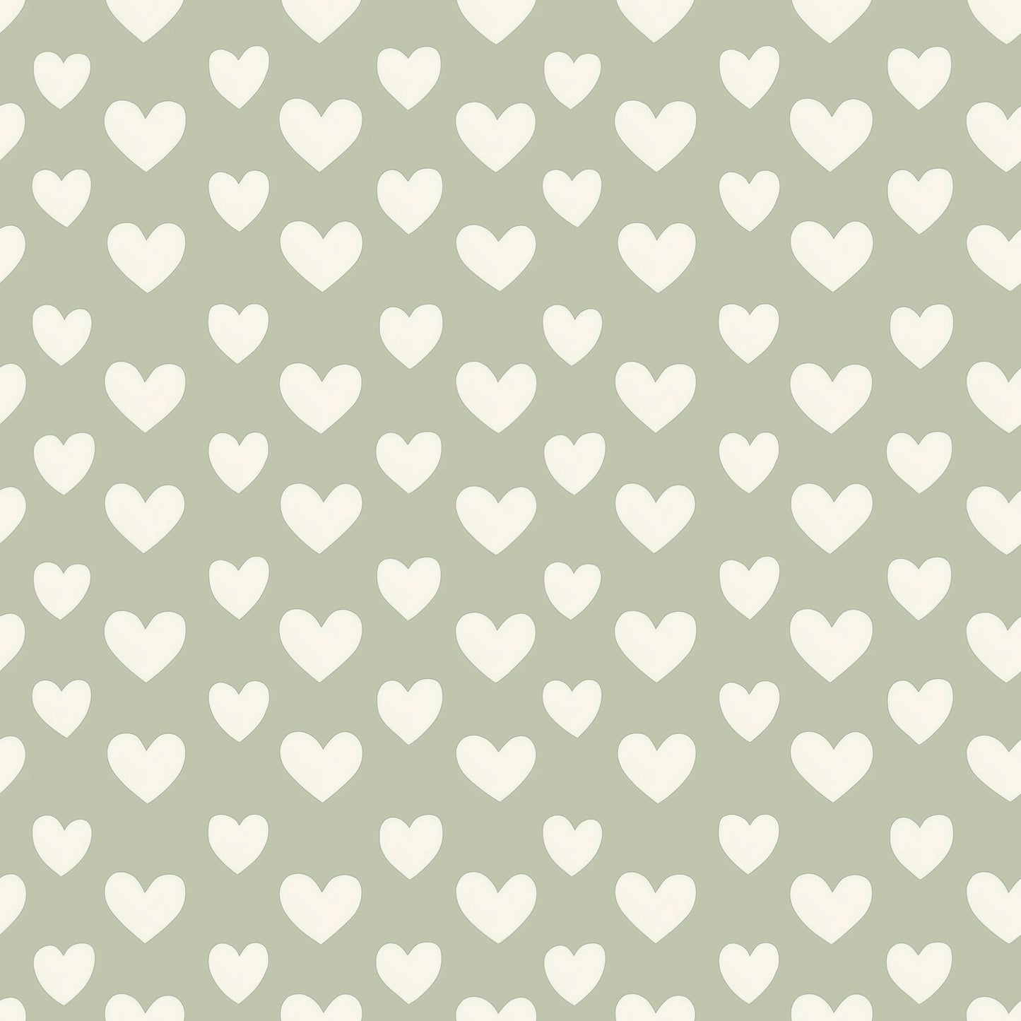 Sage Hearts Digital Seamless Pattern