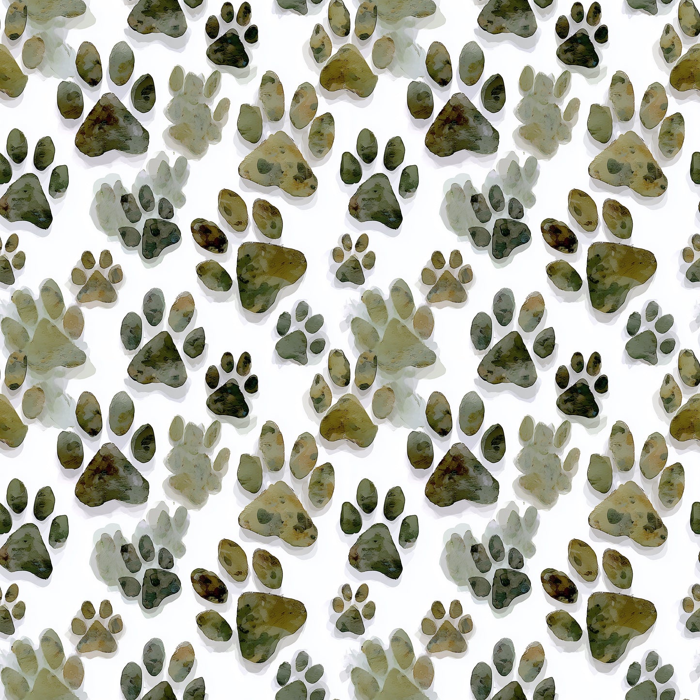 Camo Paws Digital Seamless Pattern