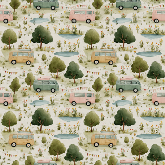 Camp Park Digital Seamless Pattern