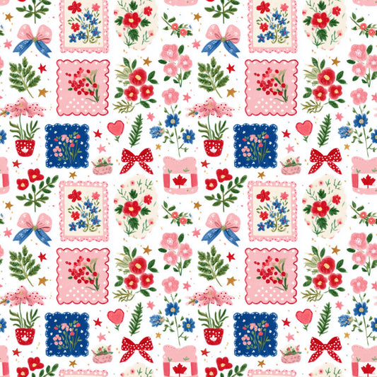 Canada Patchwork Digital Seamless Pattern